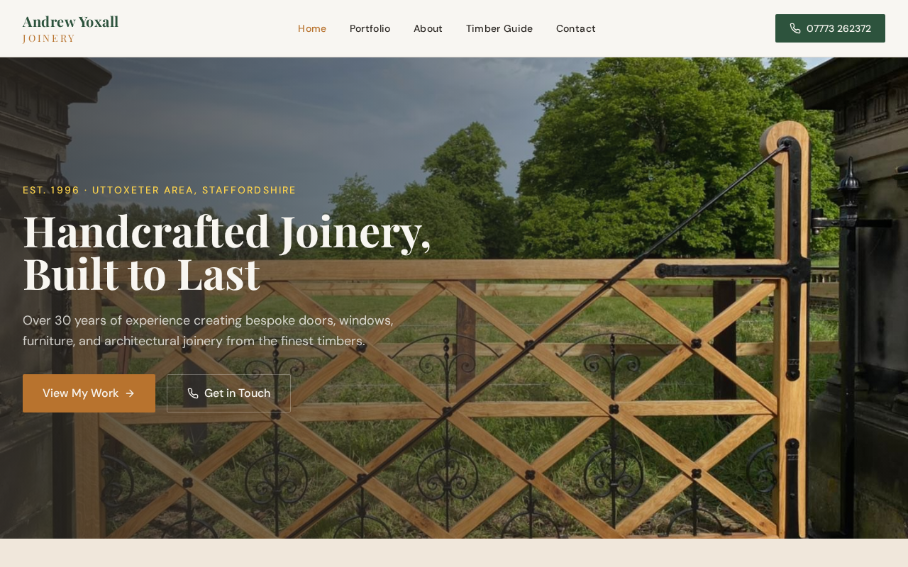 Andrew Yoxall Joinery website preview